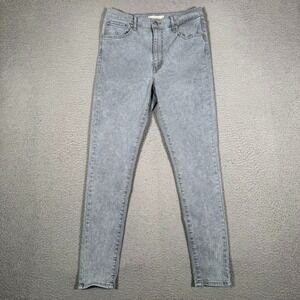 Levis Jeans Womens 31x29 Gray Mile High Super Skinny 5 Pocket Denim Preppy Logo